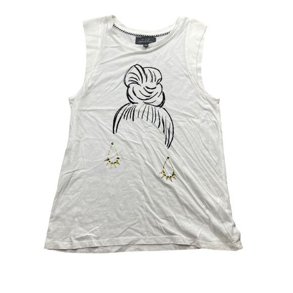 Kincaid Tops - Patterson Kincaid P J K White XS Top Cotton Modal Round Neck Relaxed Comfortable